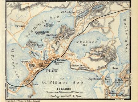 Geografische Karte um 1925